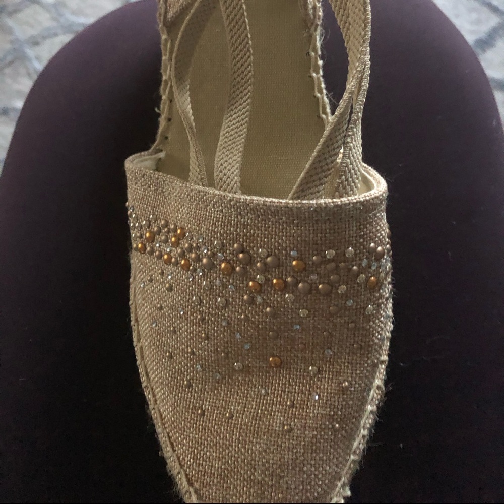 Natural Linen and Jute Wedge Esp…